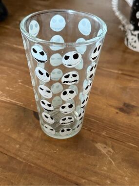 Clear Glass Cup with Jack Skellington